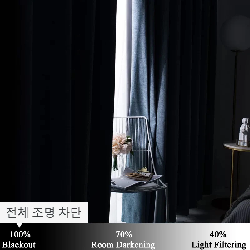 Linen 100% Blackout Curtains For Kitchen Bedroom Window Treatment  Solid Water Proof Curtains for Living Room Custom Made