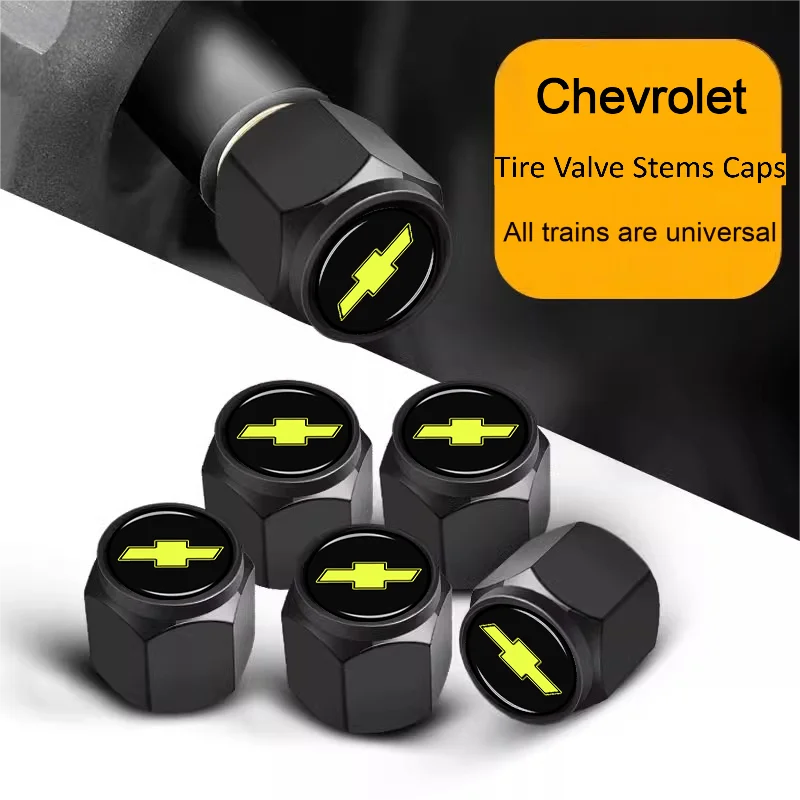 

4PCS Car Wheel Tire Valve Stem Caps Airtight Cover For Chevrolet Silverado Impala Malibu Cruze Blazer Aveo Tyre Accessories