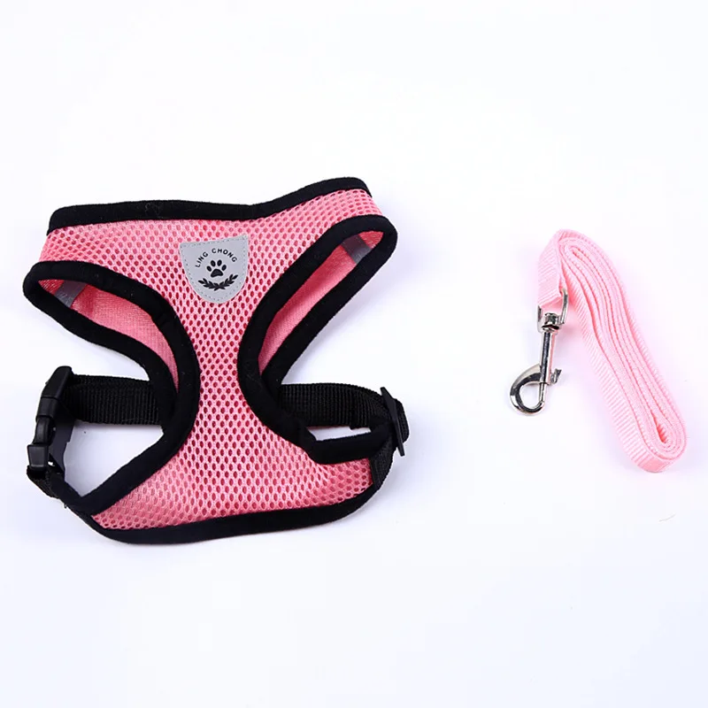 

Cat Dog Adjustable Harness Vest Soft Mesh Chest Strap Supplies Nylon Safety Mesh Chest Strap Outdoor Walking Lead Leash for Dogs