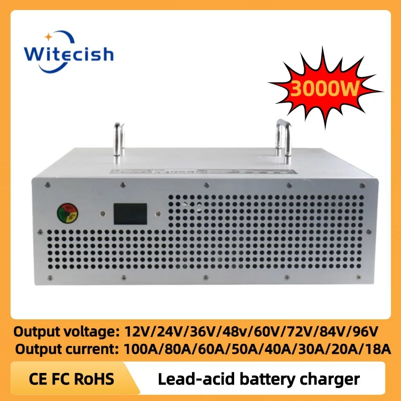 Lead-acid Charger 12V 24V 36V 48V 60V 72V 84V 96V Battery charger 100A 80A 60A Electric bus RV Electric boat Smart Fast Charger