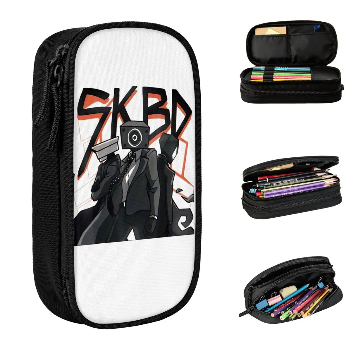 カメラウーマンカメラ鉛筆ケース素敵な Skibidi トイレゲームペンホルダーバッグガールズボーイズ大容量学生学校鉛筆ポーチ