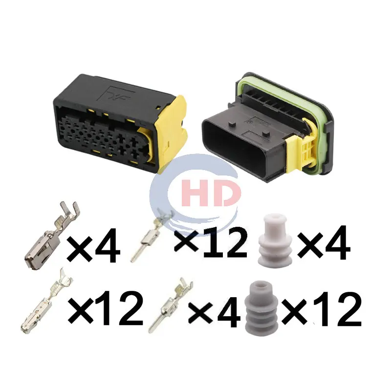 

1-20 sets 16pin HDSCS Waterproof Sealed Male Automotive Connector Plug 1-1564407-1 1-1564337-1