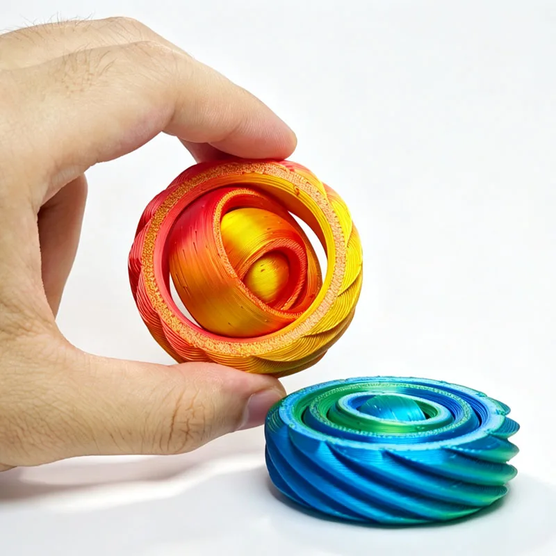 NEW 3D Process Printing Rotating Gyroscope Hand Spinner Quiet Fidget Toys For Relieve Stress Anxiety ADHD Novelty Gifts