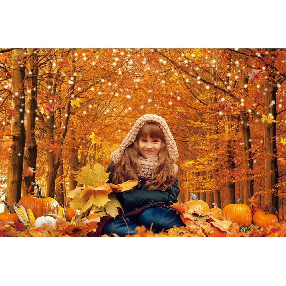 Autumn Forest Scenery Background Mountain Road Photography Backdrop Farm Harvest Barn Maple Tree Yellow Fall Leaves View Banner