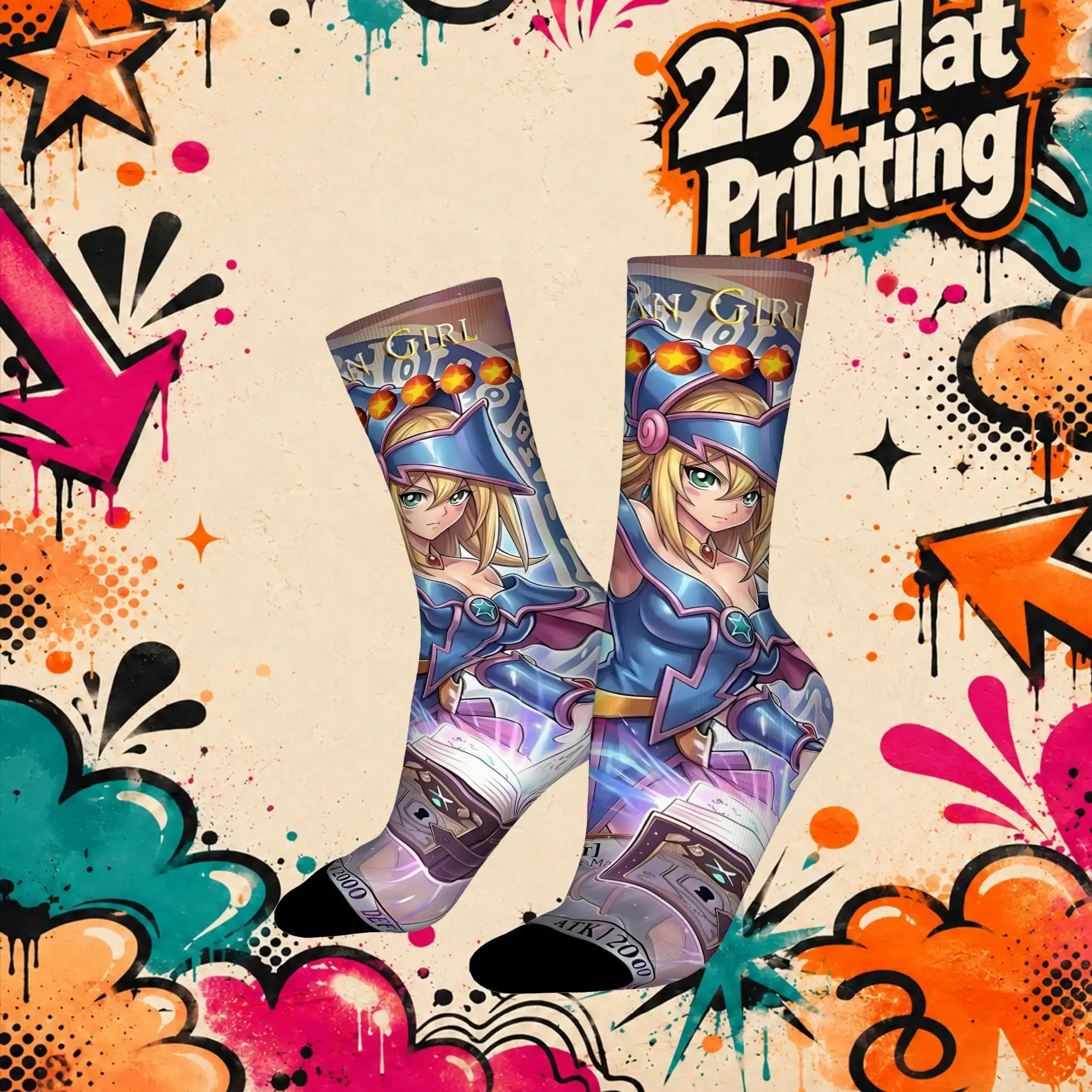 Autumn Winter Vintage YU GI OH Card Meme Crazy Men's compression Socks Unisex  Funny Crew Sock