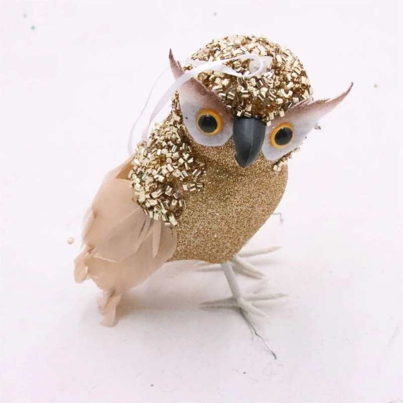 Realistic Owl Figurine For Home Decoration Features Gold Finish And Durability Friendly Room Decorative Sculpture