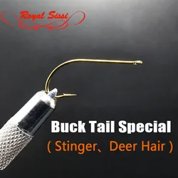 30pcs/pack 2# 6# 10# 12# stinger deer hair fly tying hook for smaller pike&bass pattern large salt water shrimp fly fishing hook