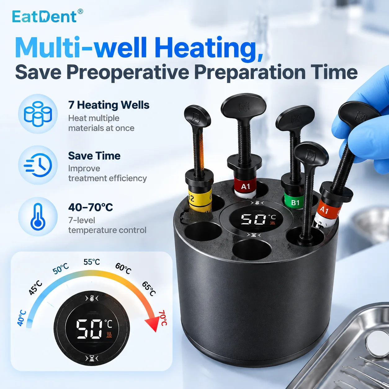 Dental AR Resin Heater Composite Resin Heating Heater Composite Warmer With Display Screen Dentistry Material Warmer Equipment
