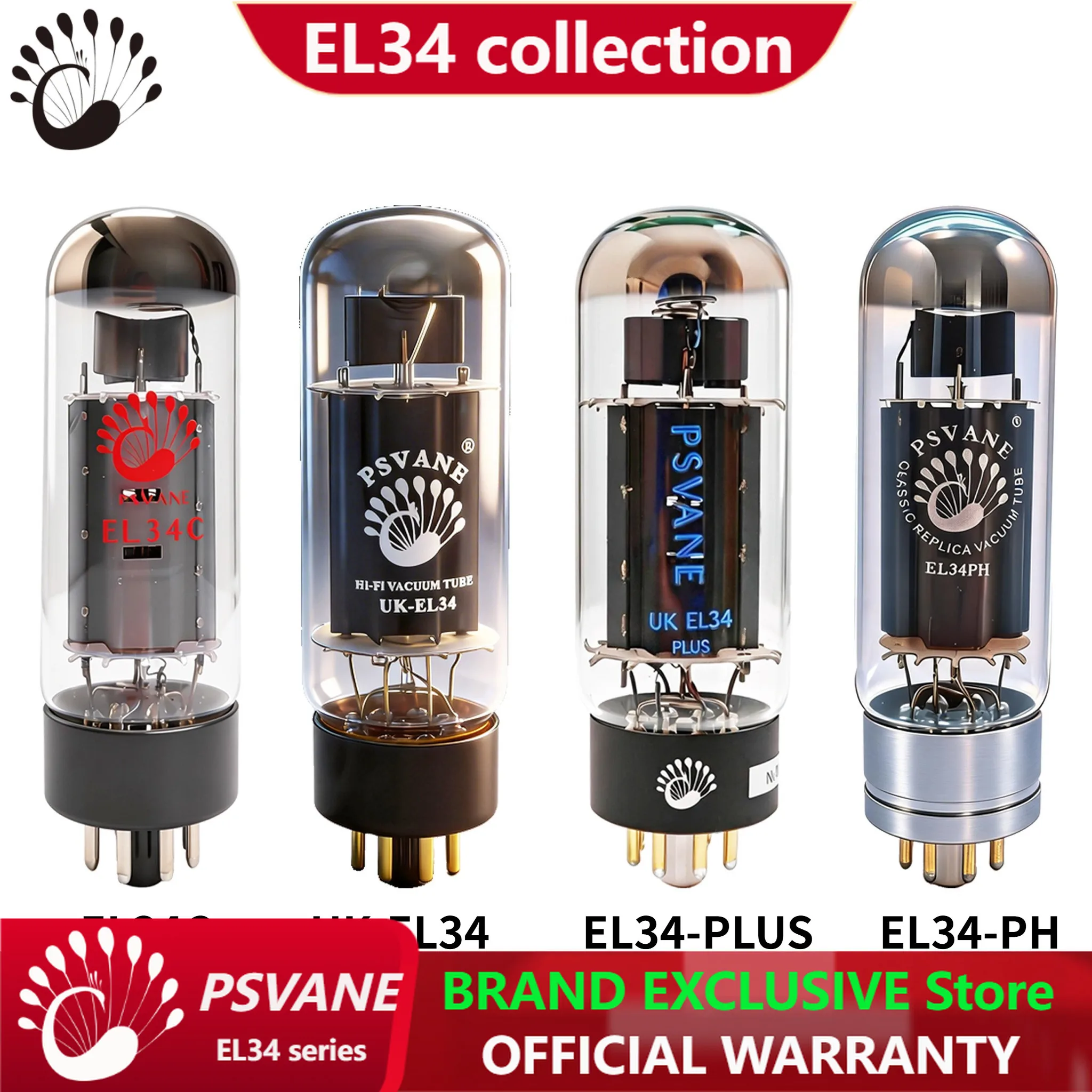 psvane-el34シリーズ-真空管コンボ-el34c-uk-el34-plus-el34-ph。ハイファイアンプのアップグレードやオーディオ用途に最適なマッチング済み真空管。