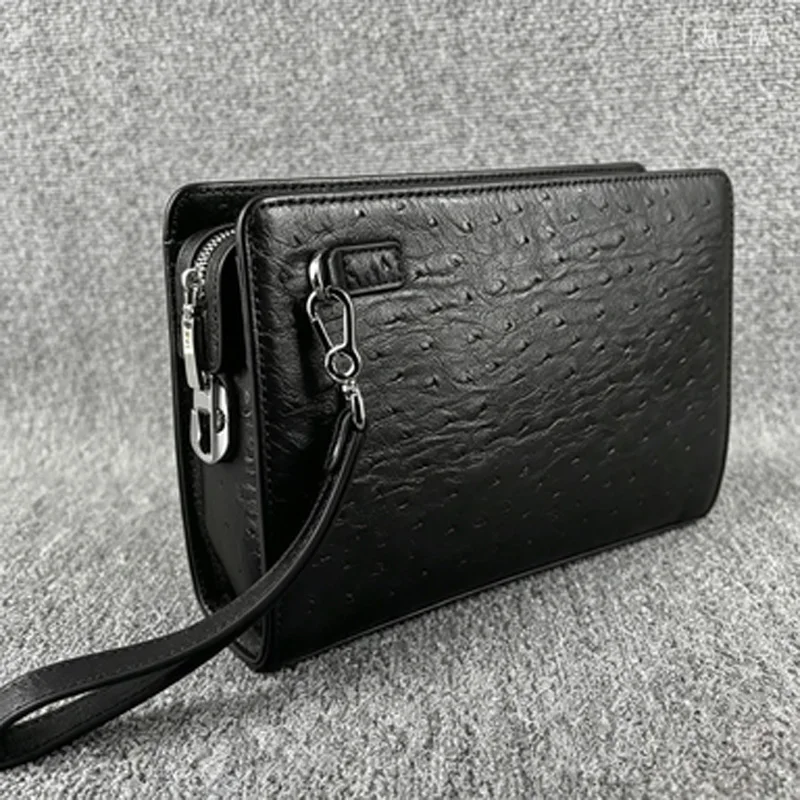 High end Men's Genuine Leather Password lock Clutch Bag, Large Capacity Envelope Purse, Top Grain Cowhide long wallet Briefcase