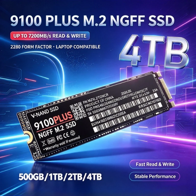 Internal Solid State Drive 9100 Plus M.2 NGFF Portable High Speed Transfer Hard Drive SSD 500GB 1TB 2TB 4TB for Laptop
