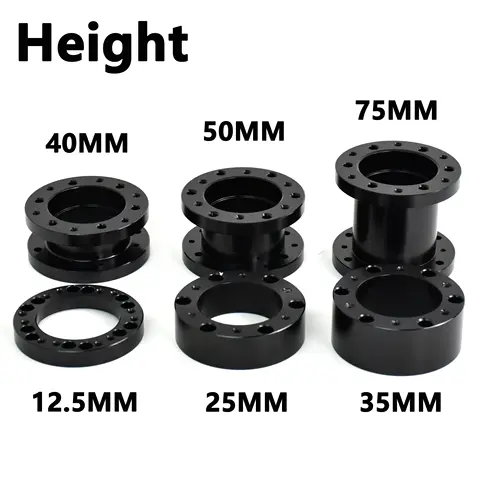 Universal Steering Wheel Hub Spacer 12.5/25/35/40/50/75MM Steering Wheel Hub Boss Kit Adapter Spacer Black