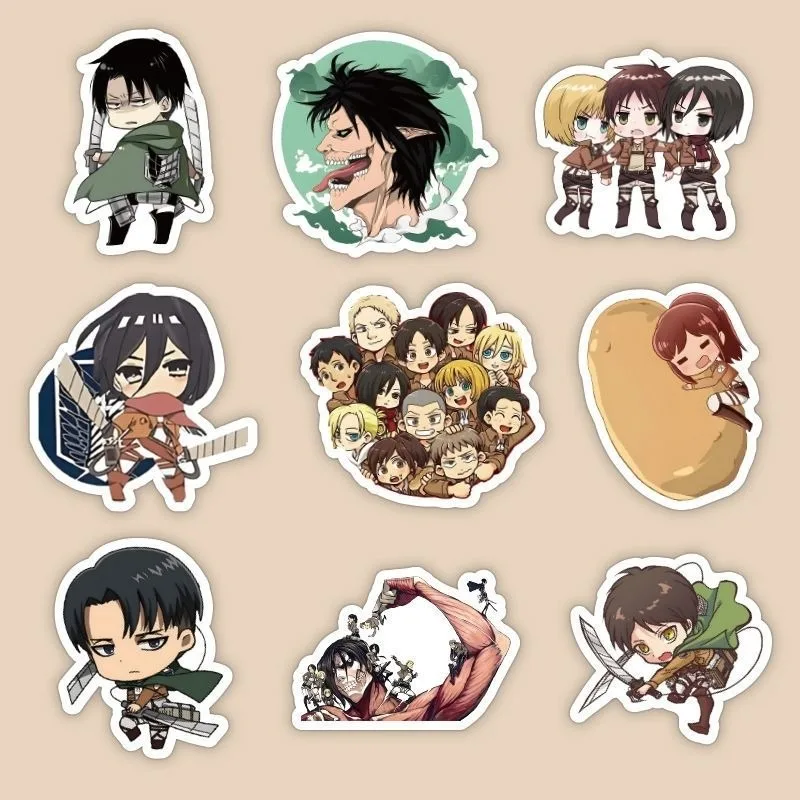 60Pcs Attack on Titan Anime Stickers Cute Aesthetic Waterproof Decals DIY Decor for Laptop Phone Case iPad Luggage Water Bottle view 5