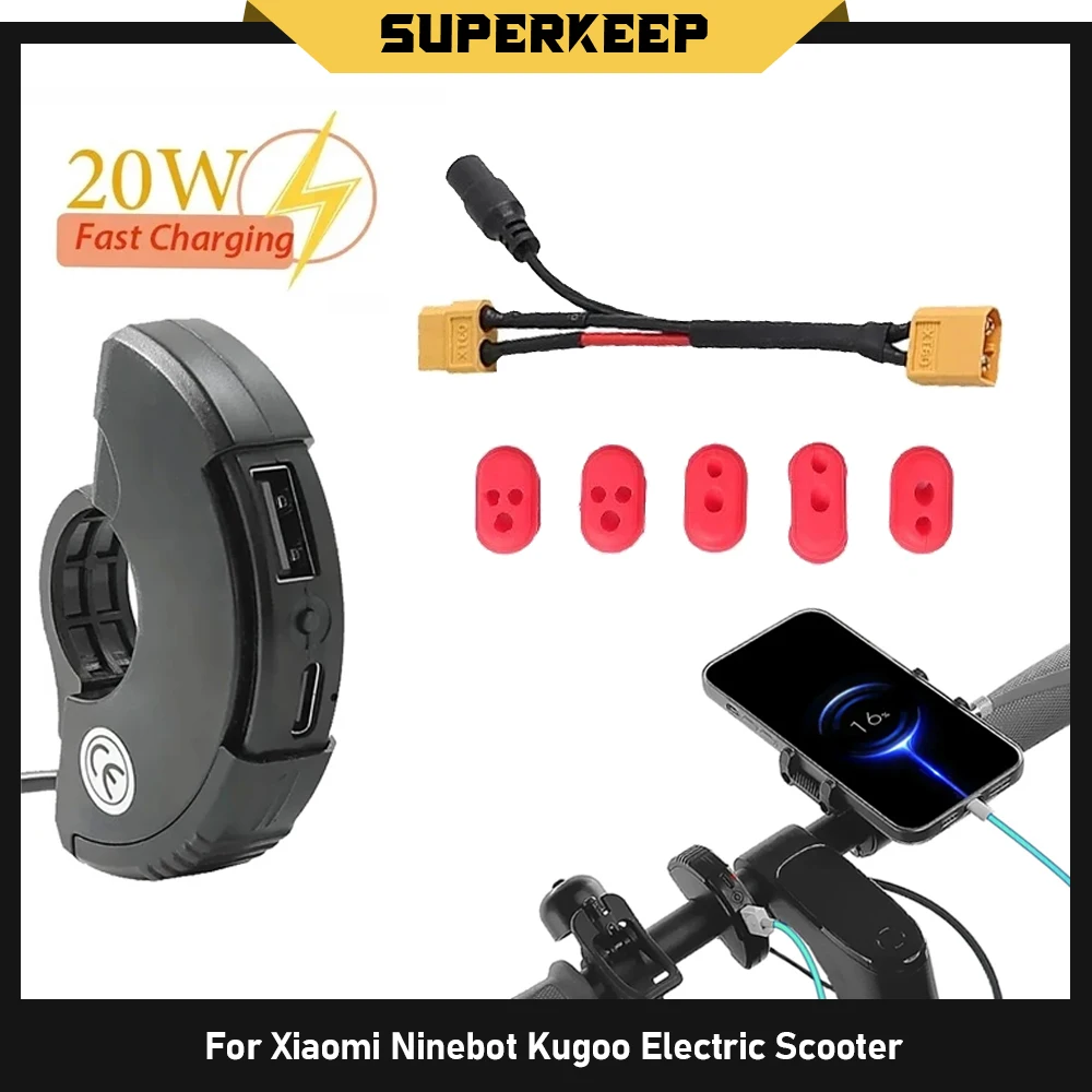 

Scooter USB Fast Charger Adapters XT30 XT60 XT60U-F Port Socket For Xiaomi Ninebot Kugoo Handlebar Mobile Chargers Plug Parts