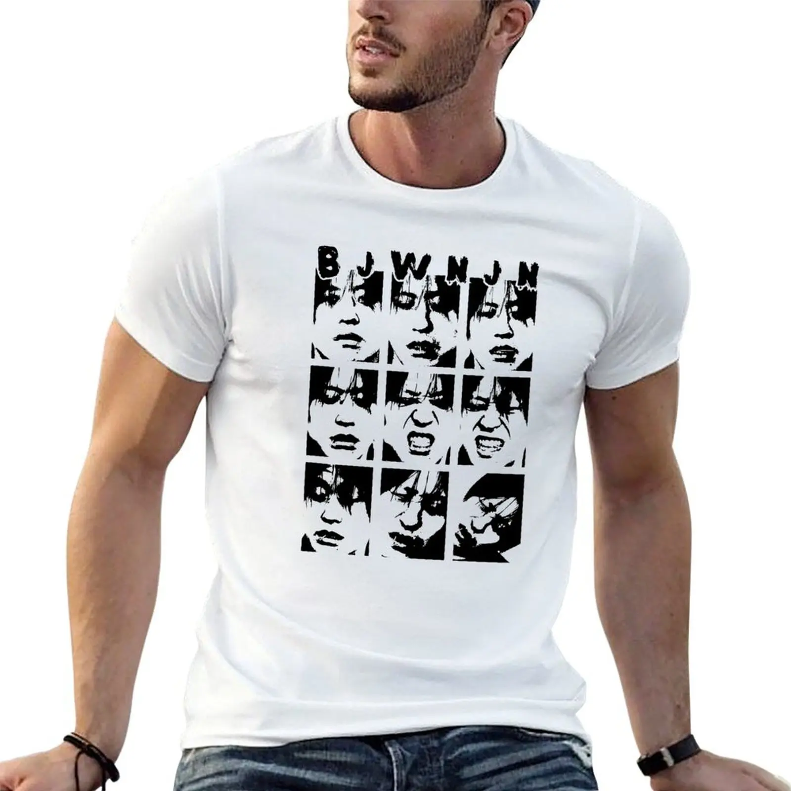 

Bjwnjn (Balming tiger) Stencil T-Shirt man graphic t shirt cotton t shirts high quality T-Shirt