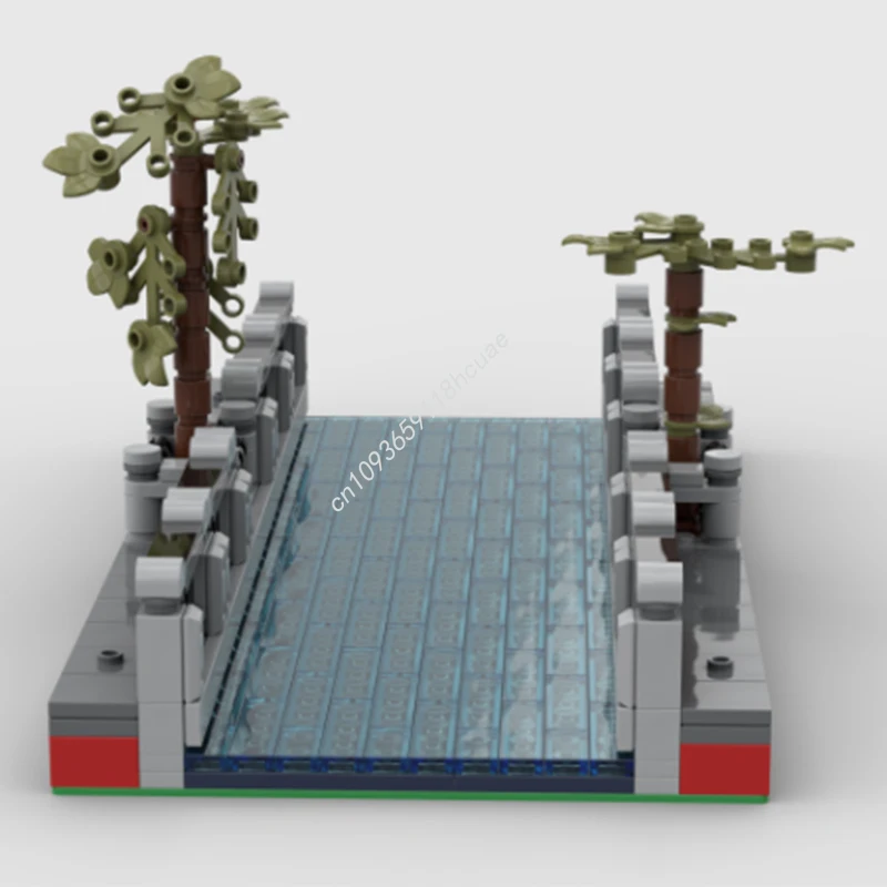 

384pcs MOC MILS Canal Straight Line Modular Buildings Holiday Themed Limited Edition Building Set Christmas Surprise Gift