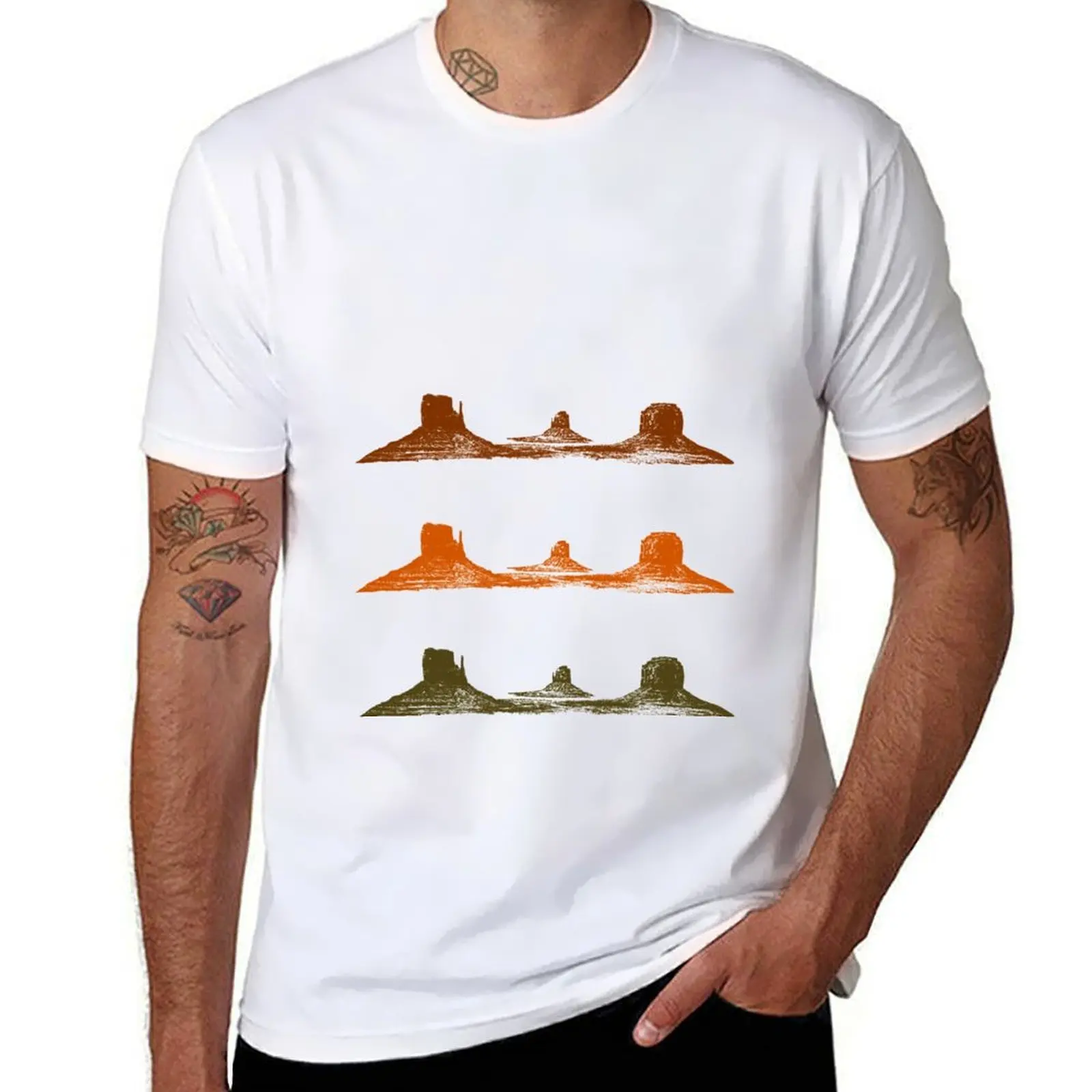 

Monument Valley, 3 mountains, 3 Colors T-Shirt man t shirts for men cotton t shirt man T-Shirt
