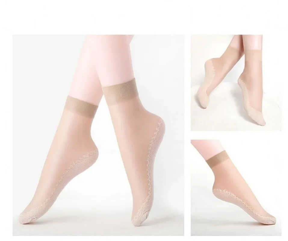 Transparent Soft Spring Summer Ultrathin Breathable Elastic Crystal Silk Women Sock Casual Lightweight Female Fashion Boat Socks image 2