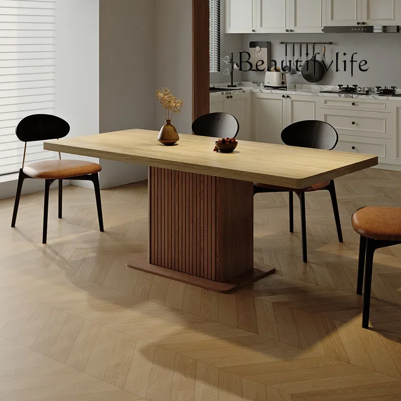 N36 Nordic antique solid wood dining table home modern simple rectangular table декор для дома