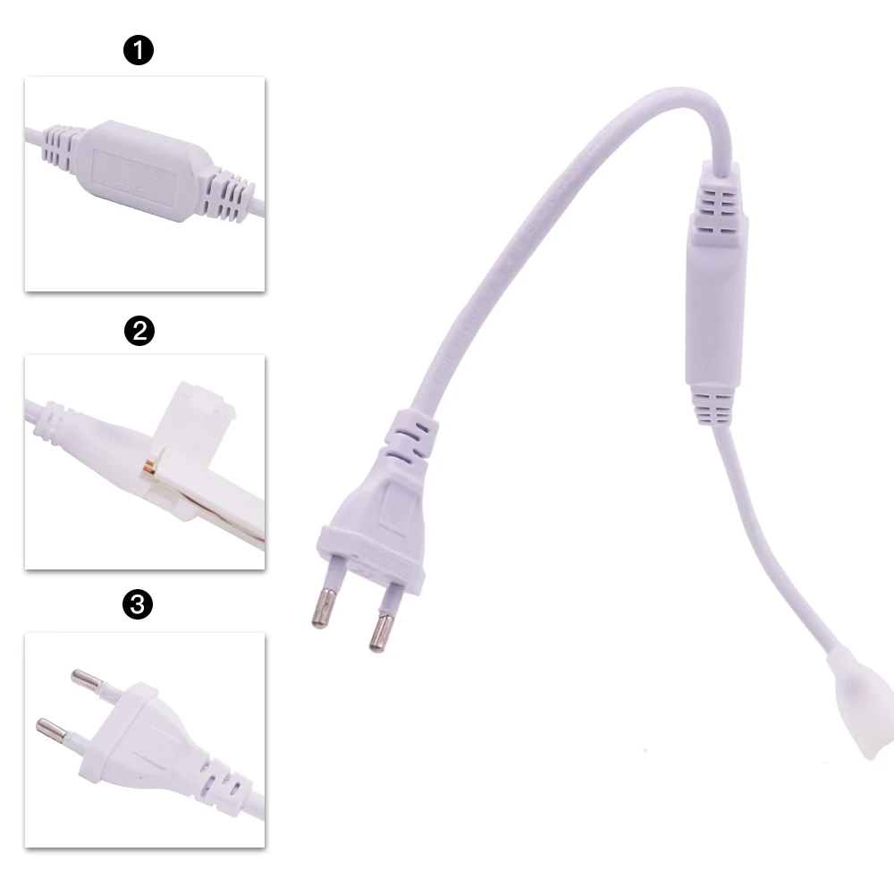 Wtyczka zasilająca 220 V z przełącznikiem ściemniacza Przewód zasilający z wtyczką UE/UK do taśmy LED COB Pojedynczy kolor 288 diod LED/m 360 diod