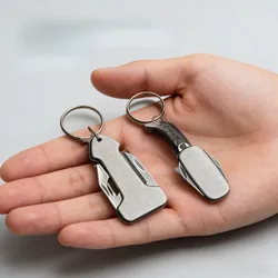 Llavero multiusos acero inoxidable con cuchillo plegable y herramientas