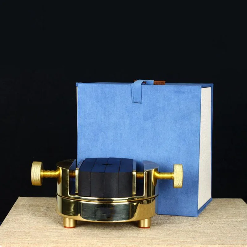 Absorbing Solid Wood Engraving Fixation Tool with Non-Slip Base 360° Rotating Dual-Axis Brass Seal Carving Clamp Sound