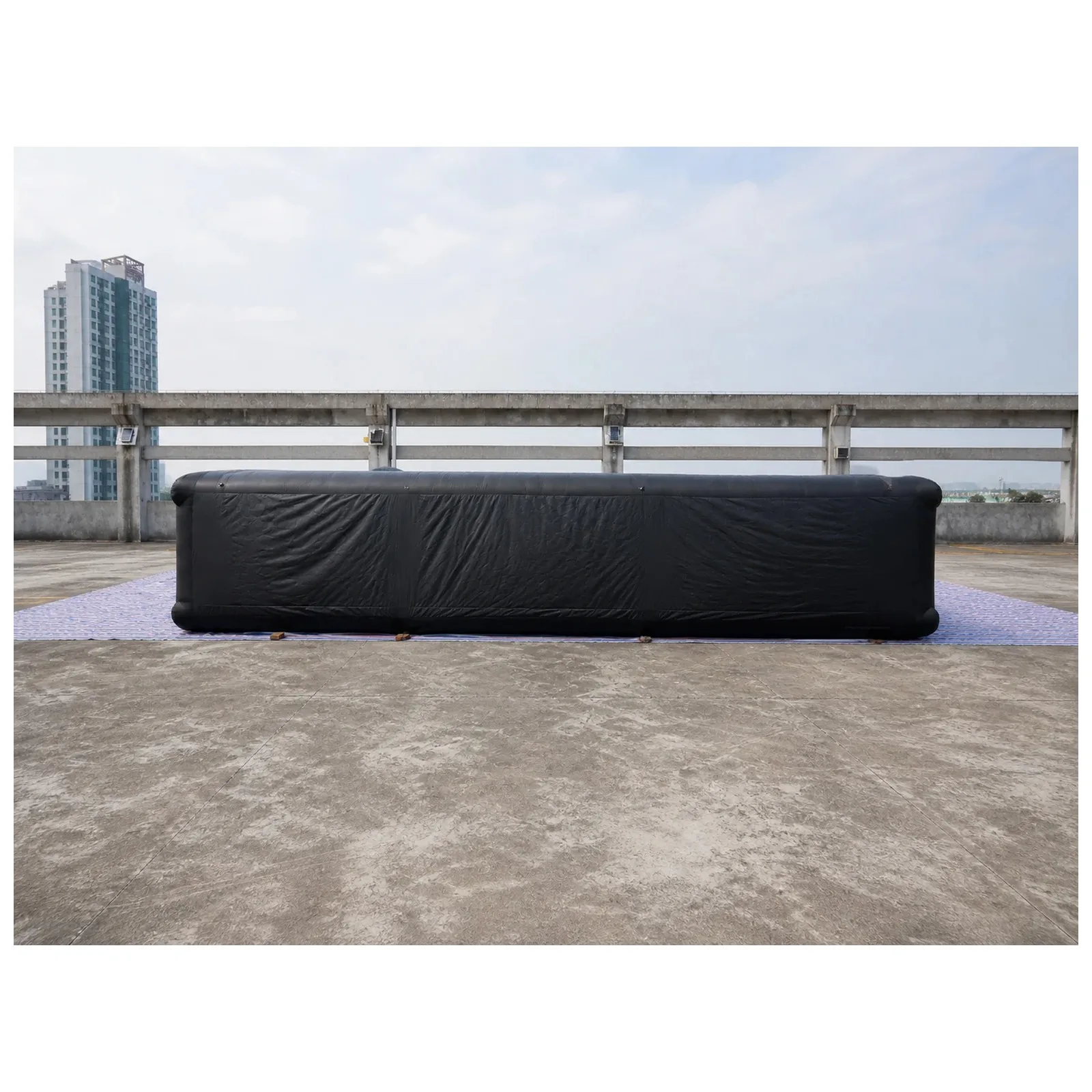 Large Plain Black Inflatable Maze 12X12m 39X39ft with Blower Sports Game Party Events Kids and Adults Outdoor Fun Open Top view 3