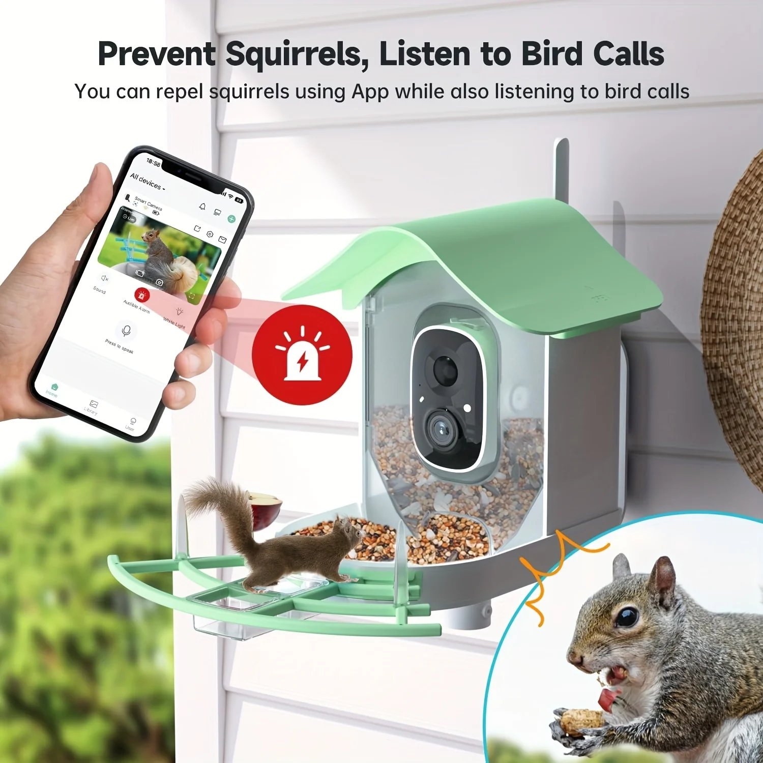 Smart Bird Feeder With Camera, AI Identify Bird Species & Solar Panel, Bird Watching Camera, Auto Capture Bird Video, Instant Bi