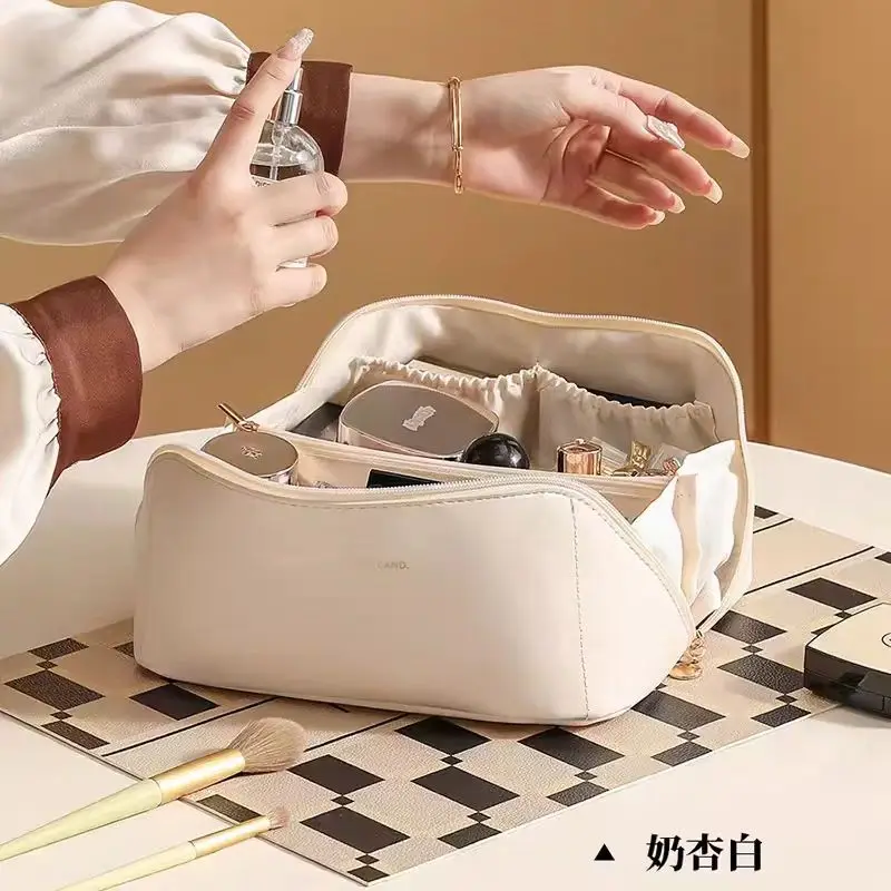 

Waterproof Large Capacity Leather Travel Cosmetic Bag Portable Women Makeup Case Multifunctional Toiletry Organizer Storage Bag