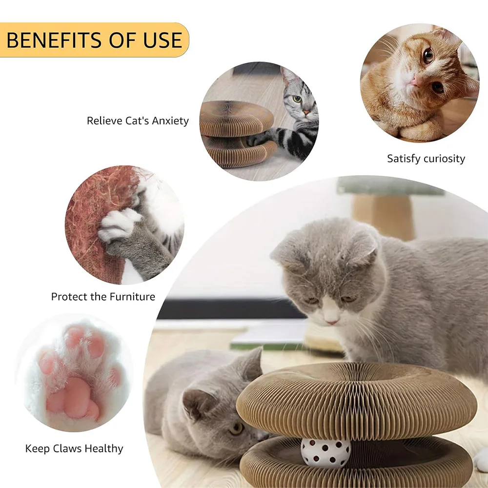 ماجيك الجهاز القط خدش مجلس التفاعلية خدش القط لعبة القط الأكورديون لعبة القط طحن مخلب خدش مجلس مستلزمات الحيوانات الأليفة #2