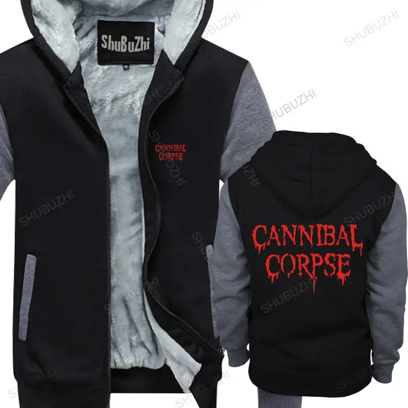 

men winter warm black hoody Cannibal Corpse 25 Years hoodies Death Metal Band Butchered Skull Tomb male thick hoodies euro size