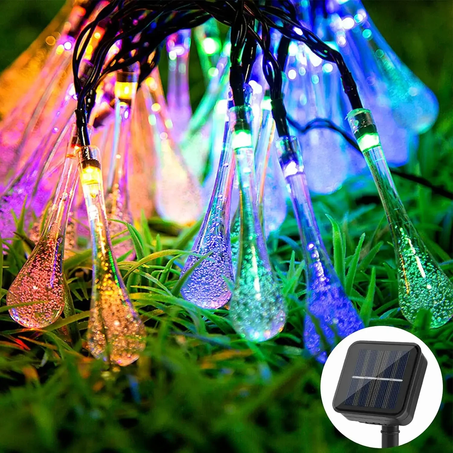 

LED Solar Water Drops String Lights Outdoor Waterproof Garland Lights Fairy Lights DIY Garden Wedding Party Holiday Decoration