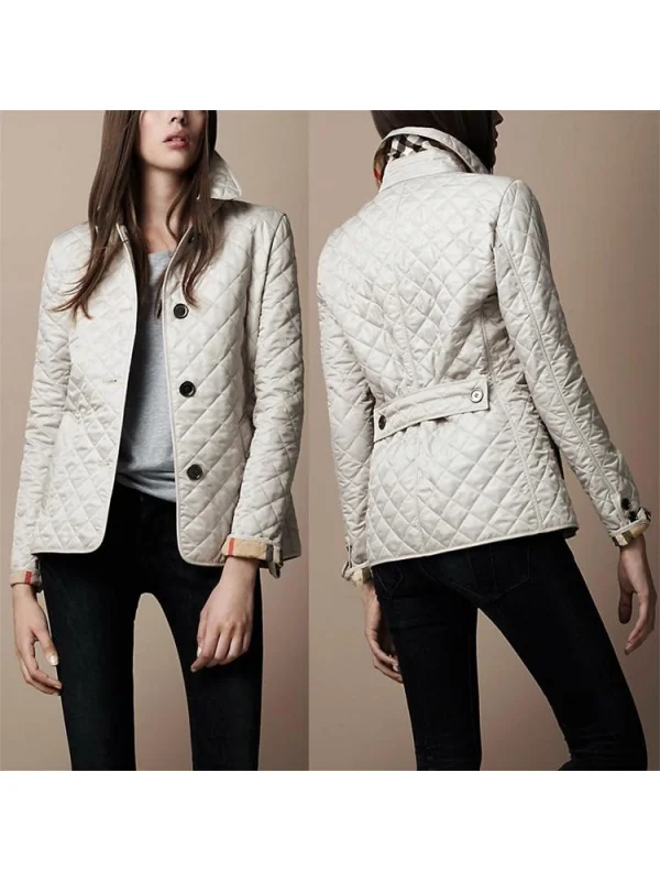 

Faionable Silk Cotton Slim Fit Warmth Collar Single Button Coat Sweet Sle Removable Cap Thiened Long Sve Pure Color