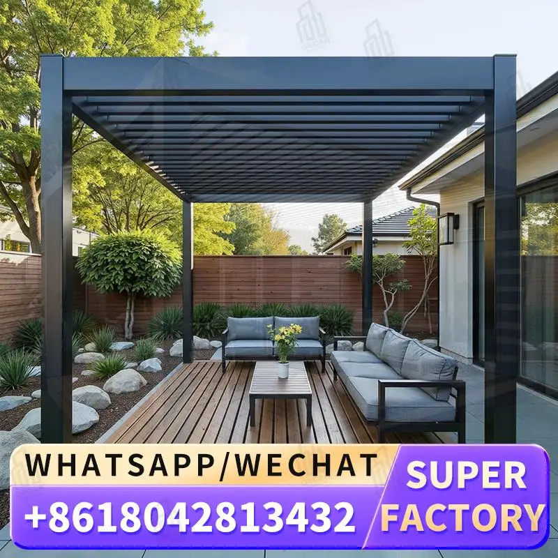

Modern Garden Waterproof Luxury Bioclimatic Gazebos Pergola Kits Outdoor Aluminum Patio Pergola pergola