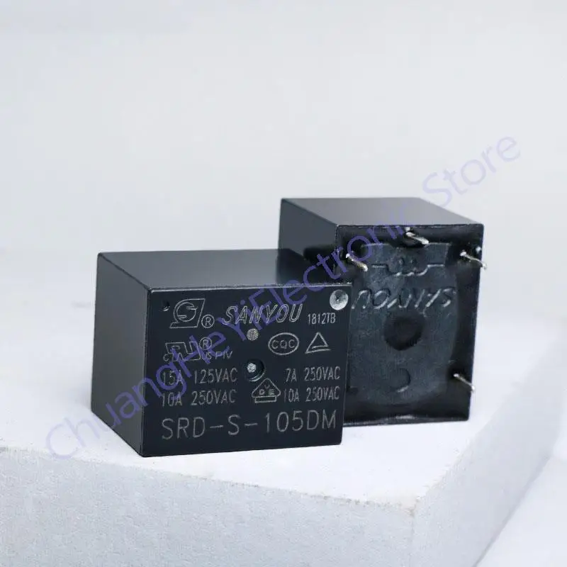 5PCS SANYOU SRD-S-105DM SRD-S-112DM SRD-S-124DM SRD-S-148DM 4PIN 10A 5VDC 12VDC 24VDC Power Relay Replaceable (JQC)HF3FF