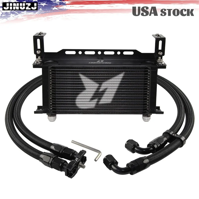 AN10 19-rij oliekoelerset voor BMW E82 135i E36 M3-Euro E46 M3 E90 E92 E93 335i zwart