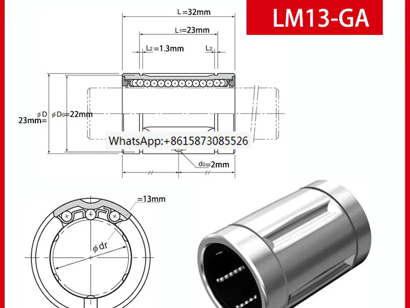 

Оригинальная новая линейная Втулка LM LM13-GA LM13GA, линейный подшипник