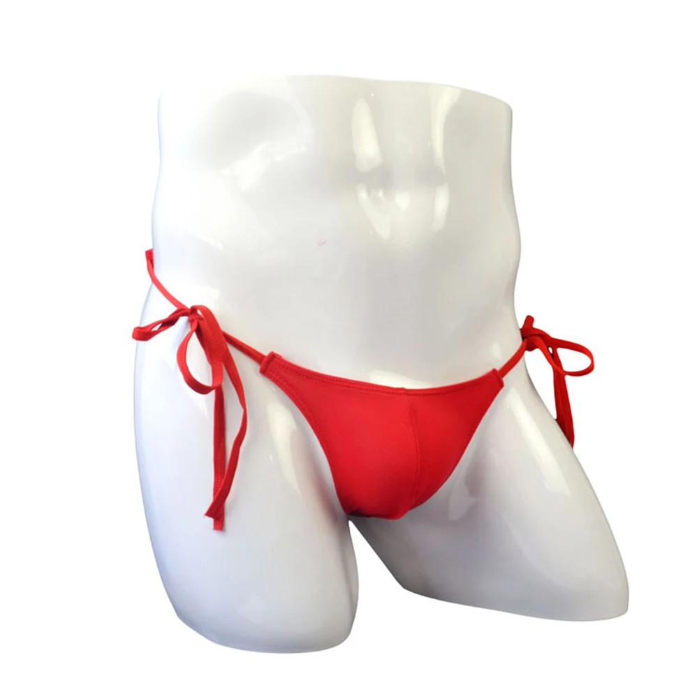 

Comfy Fashion Stylish Men Underwear Underwear Thong Panties Solid Spandex White 1PC Male Purple Red Sexy Bikini
