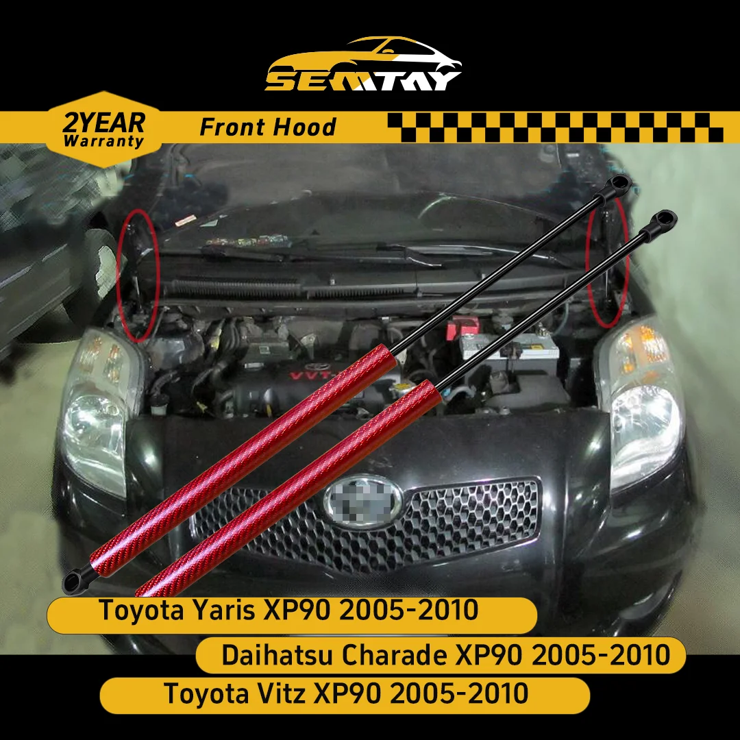 

SEMTAY Hood Struts for Charade XP90/Toyota Vitz/Yaris XP90 2005-2010 Bonnet Lift Support Spring Shocks Damper