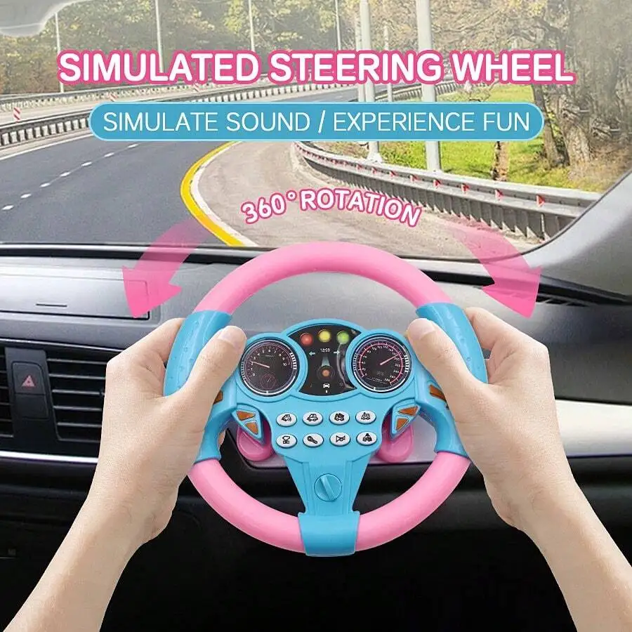 

Kids Educational Toy Car with Vertical Steering Wheel, Fun Parent-Child Interactive Play Gift
