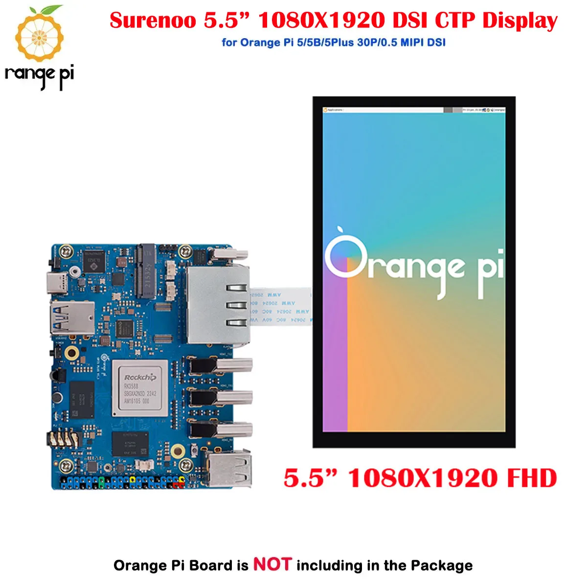 

5.5" inch 1080*1920 1080P IPS TFT MIPI DSI Multi-Capacitive Touch Panel LCD Module Display Monitor Screen for Orange Pi 5/5B/5P