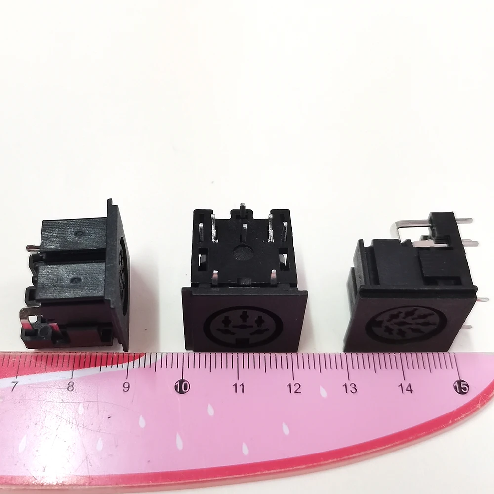 2 Stück 4-8 Pin Mini-DIN-Buchse für Tastatur, Maus, MIDI-Anschluss, PCB-Montage, Großer S-Terminal DIN-Anschluss, 4-Pin, 5-Pin, 6-Pin, 7/8-Pin Buchse – Detail 2
