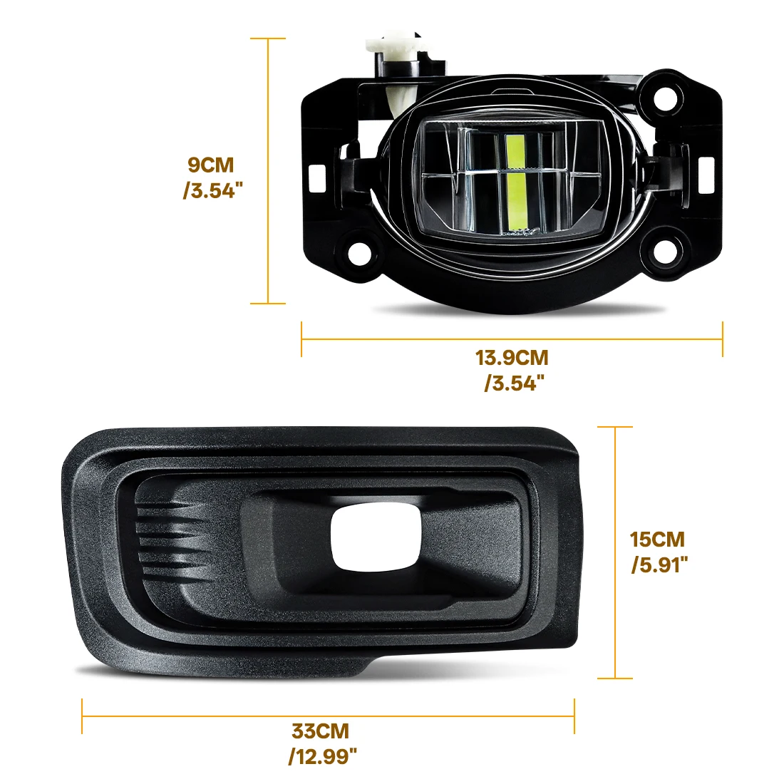 لفورد F150 2024-2025 LED مصباح الضباب DRL ضوء النهار هايت الكثافة LED الخرز LED النهار تشغيل ضوء Foglamp PC عدسة ABS الإسكان
