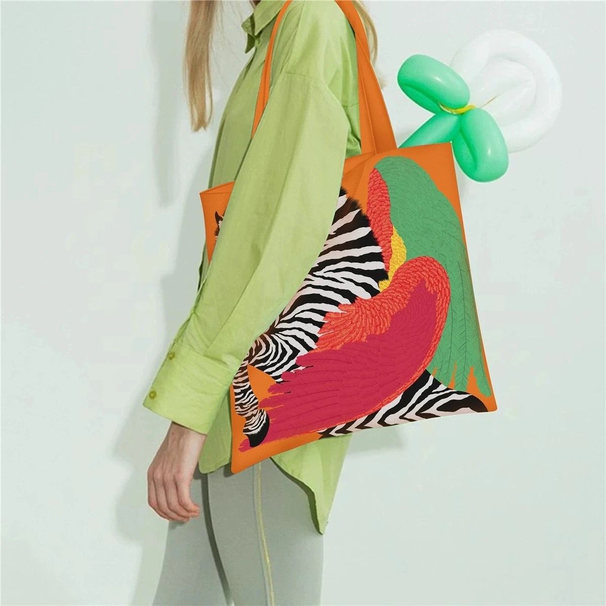 European and American Spring New Printed Handbag Women's Oil Painting Series Handbag Shoulder Bag Tote Bag Fashion Canvas Bag