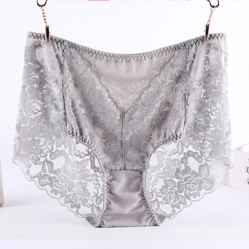 Large Size with High Waist Panties for Women Underwear Plus Size Sexy Lace Panties Female Big Size Briefs Mesh Lingerie Xxxl 4XL