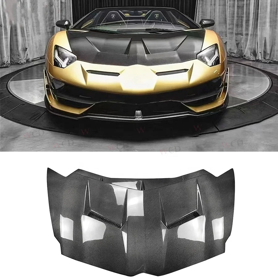 M Style Carbon Fiber Front Hood Vent Cover For LP700 LP720 LP750 Lamborghini Aventador Engine Hood Bonnet