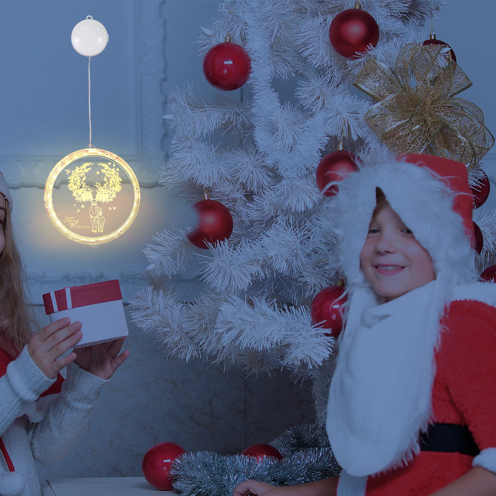 

Led Reindeer String Lights Christmas Decoration Indoor Window Decor Holiday Party Light Xmas Adornment Acrylic Glow Lamp