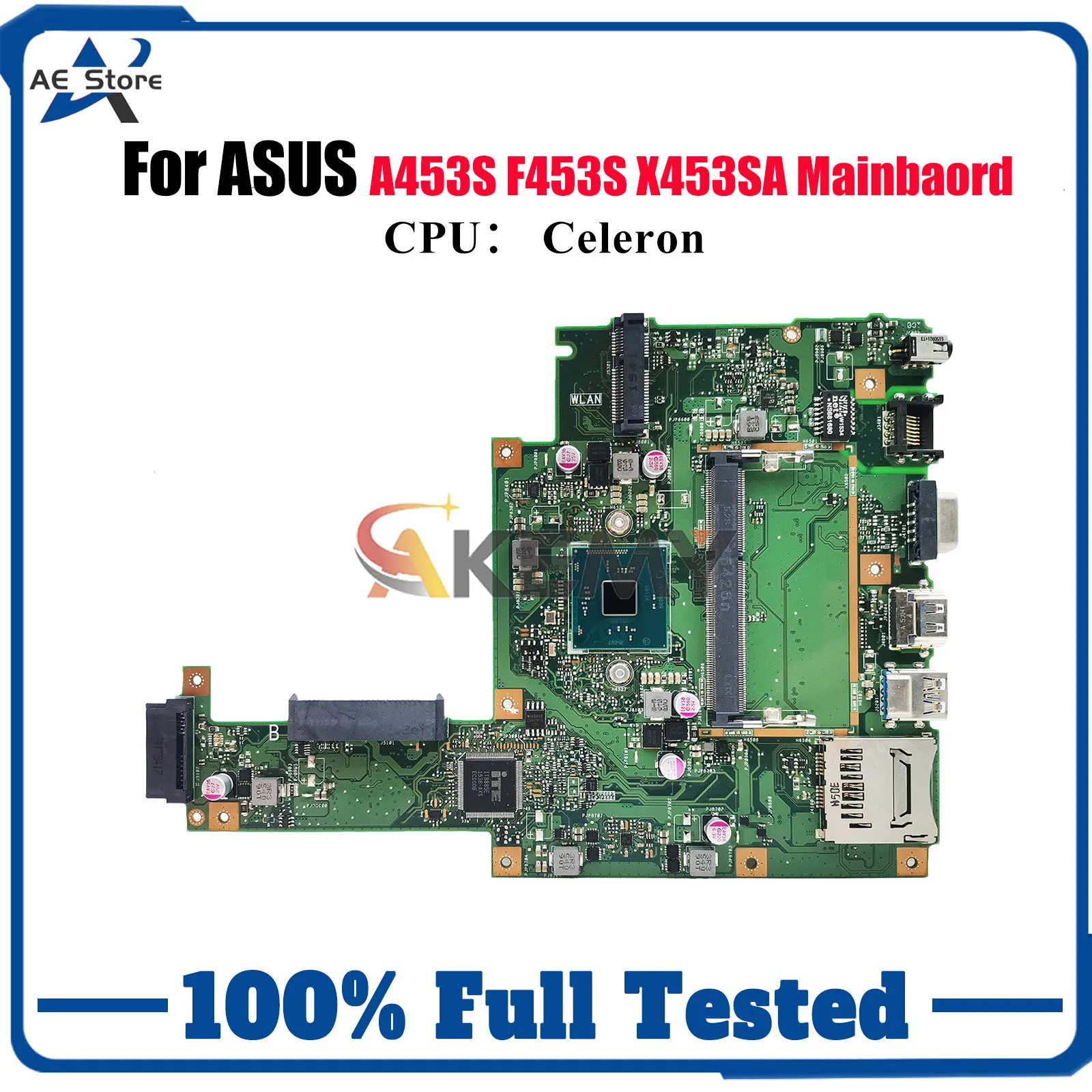 

X453SA Laptop Motherboard For ASUS VivoBook X453SA A453S X453S F453S Notebook Mainboard With Celeron CPU 100% tests OK fast ship