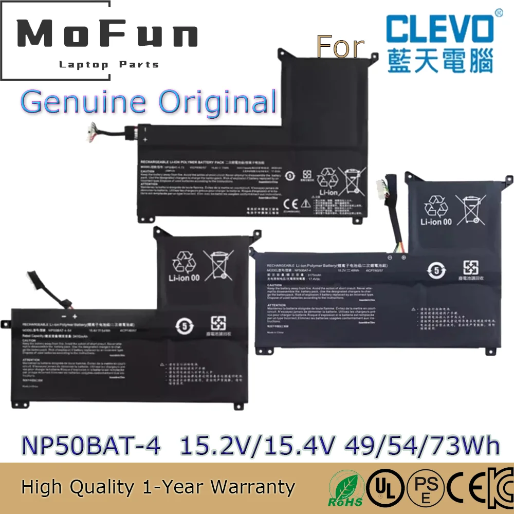 

Brand New Original NP50BAT-4 15.2V 49Wh Laptop Battery for Schenker XMG Focus 15 16 Thunderobot 911M-107508G Machenike F117-7