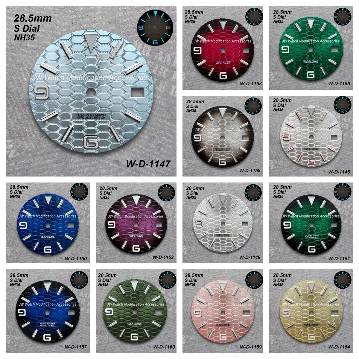 28.5 مللي متر S شعار نمط جديد الغوص الهاتفي ل NH35 الحركة اليابانية الجليد الأزرق مضيئة ساعة عالية الجودة تعديل الملحقات